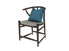 中式靠椅3d模型效果图